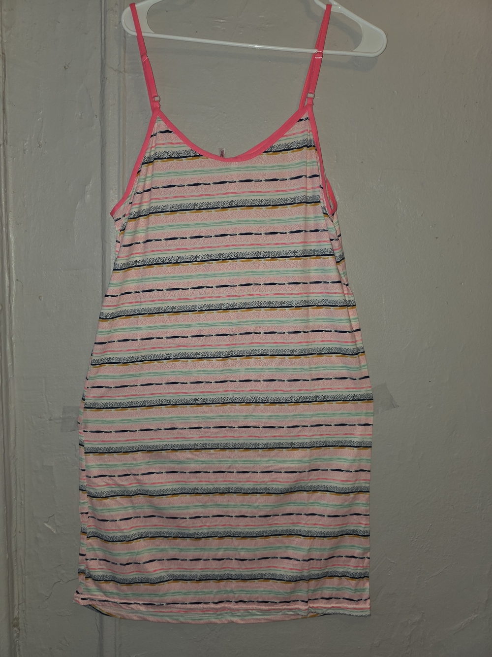 Striped Sleeveless Tank with Pink Trim and Bow